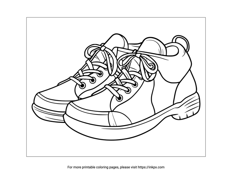 Free Printable Running Shoes Coloring Page