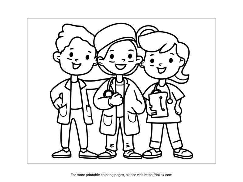 Free Printable Doctors Coloring Page