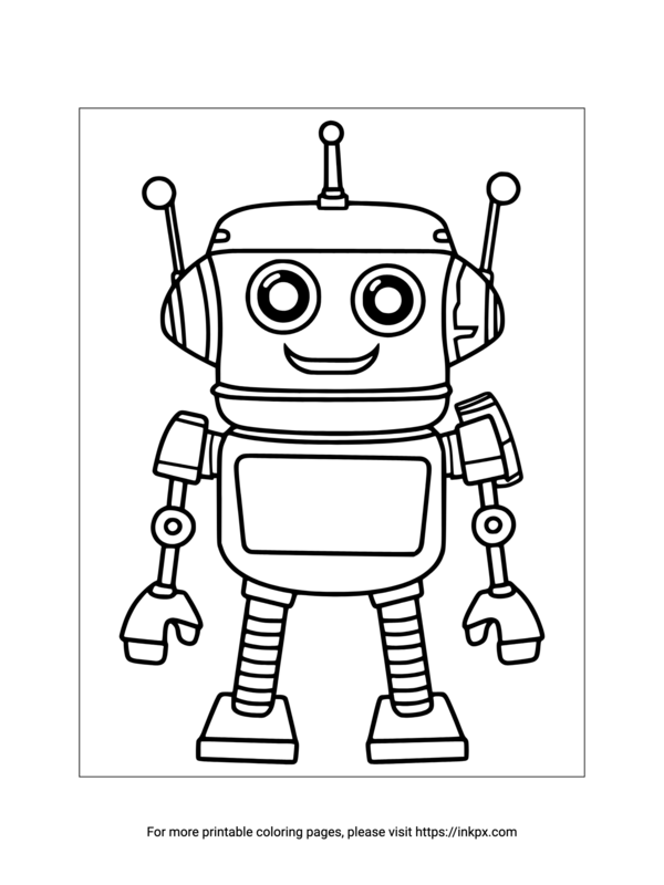 Free Printable Cartoon Robot Coloring Sheet