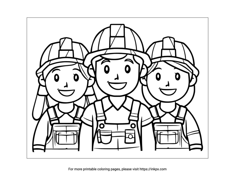 Printable Woman Workers Coloring Sheet