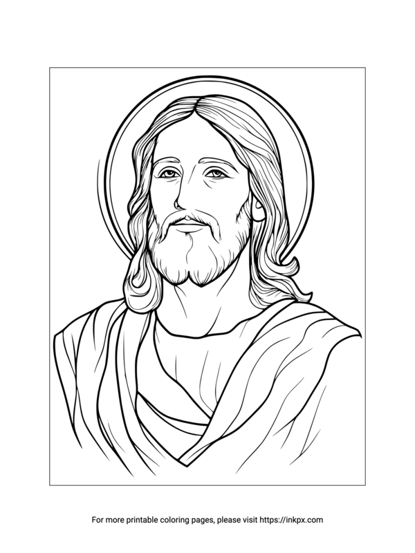 Free Printable Simple Jesus Coloring Page