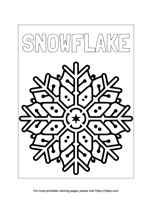 Free Printable Plain Snowflake Coloring Page