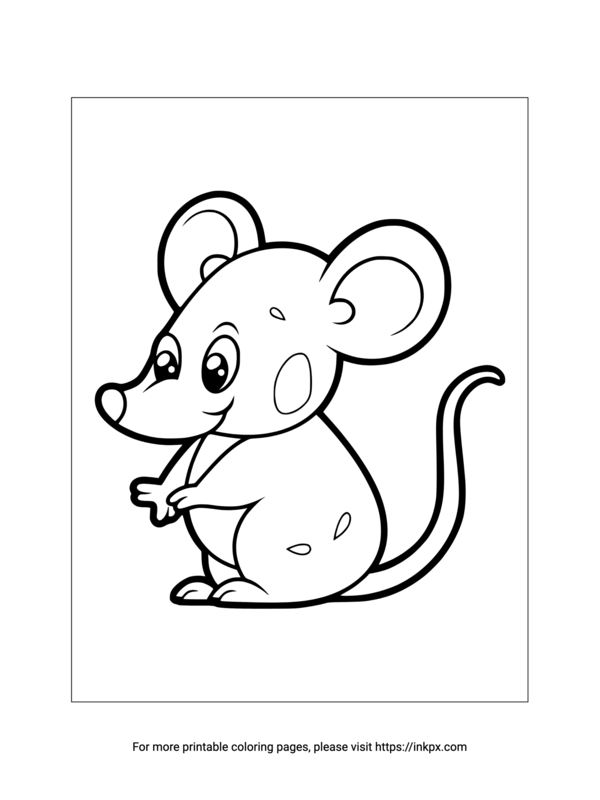 Printable Cartoon Rat Coloring Page