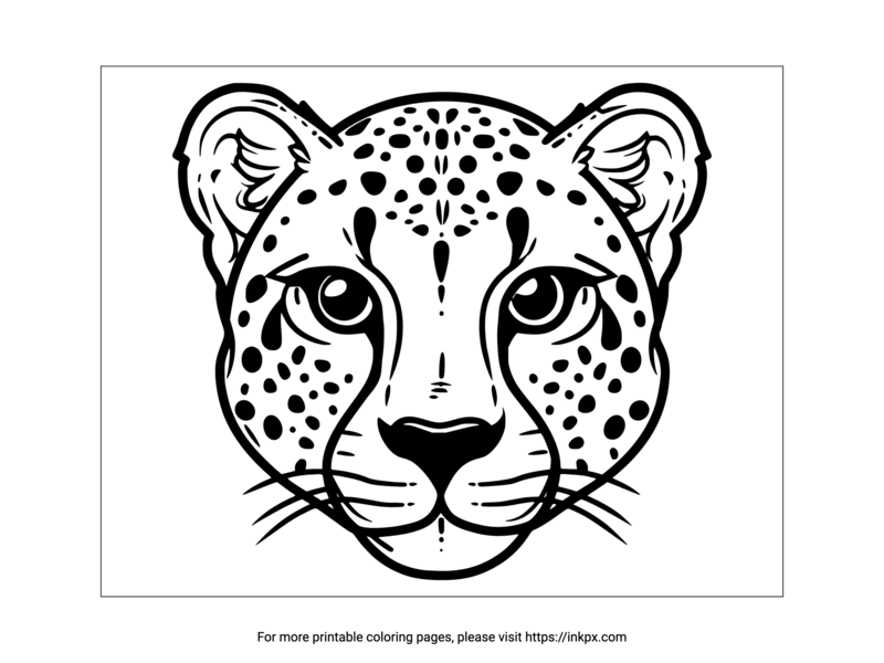 Free Printable Cheetah Head Coloring Sheet