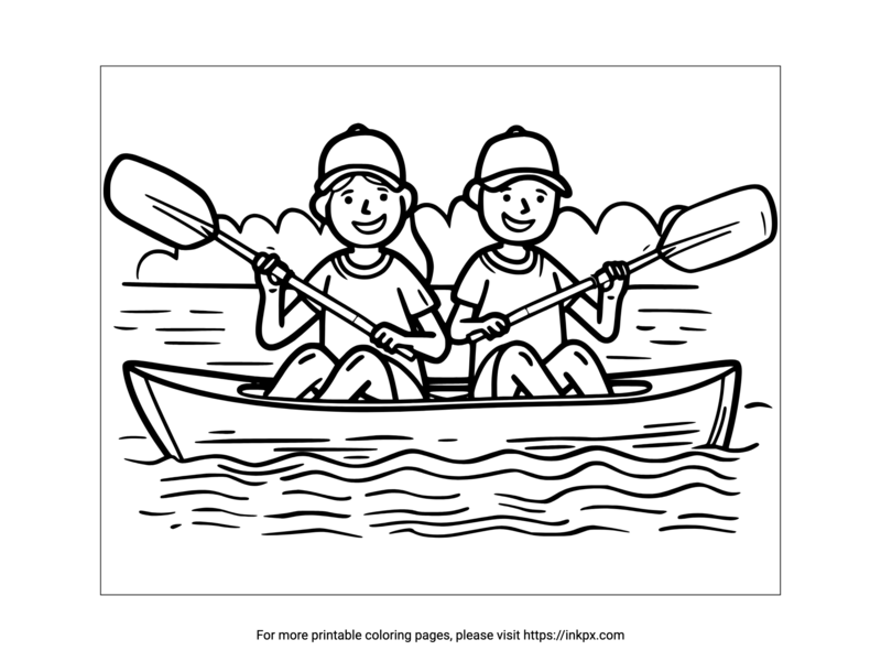 Printable Olympic Rowing Coloring Page