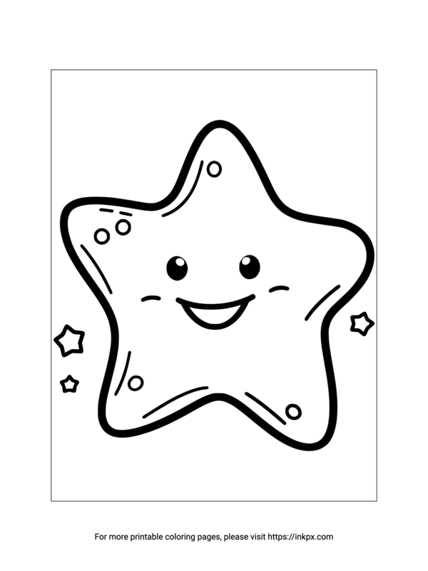 Free Printable Cartoon Star Coloring Page