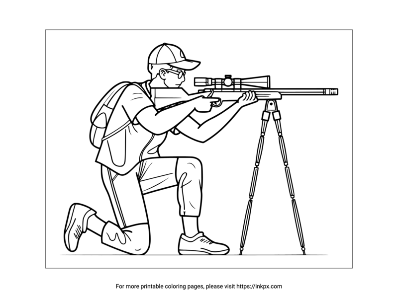 Printable Shooting Coloring Page