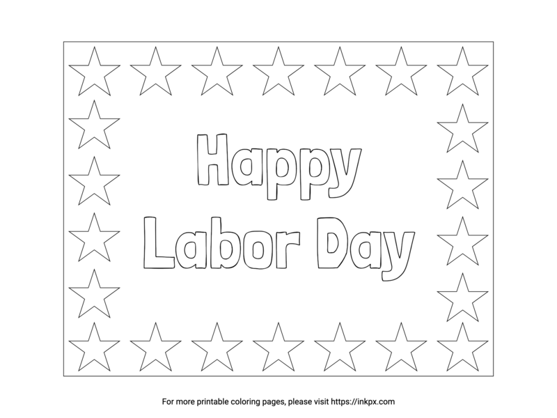 Free Printable Happy Labor Day Coloring Page