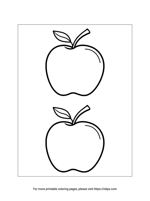 Free Printable Double Apples Coloring Page