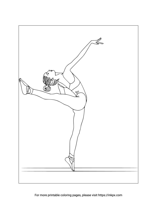 Printable Gymnastics Coloring Page