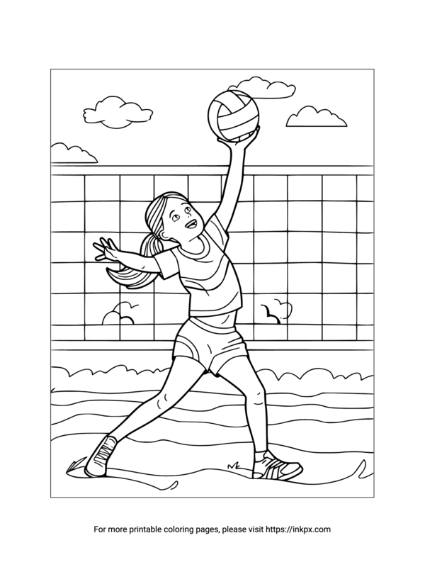 Printable Olympic Volleyball Coloring Page