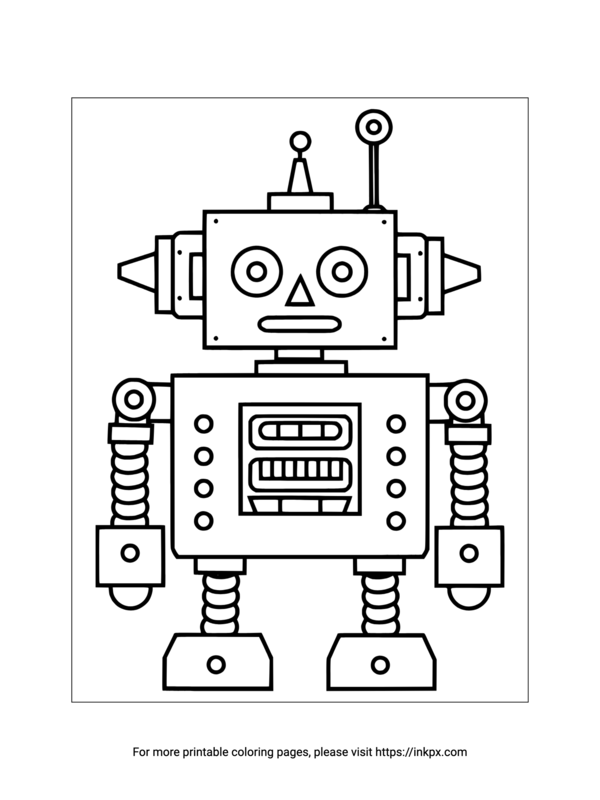 Free Printable Easy Robot Coloring Sheet