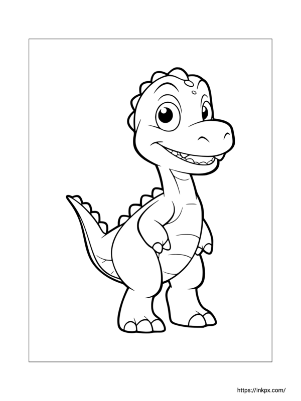 Printable Lovely Dinosaur Coloring Sheet