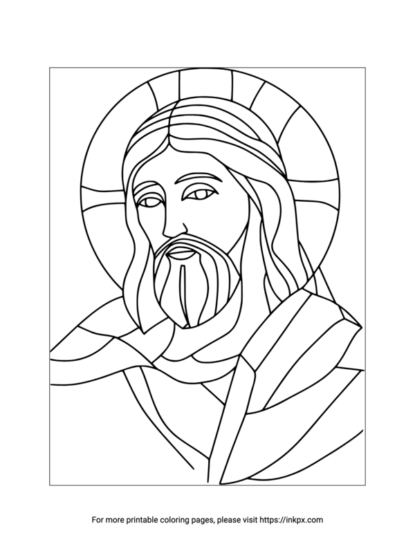 Free Printable Plain Jesus Coloring Page