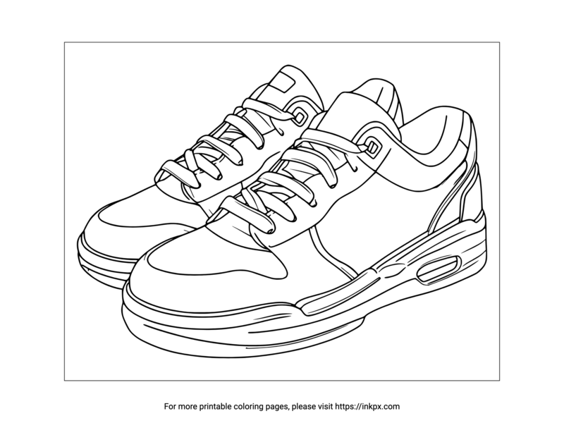 Free Printable Sneakers Coloring Sheet