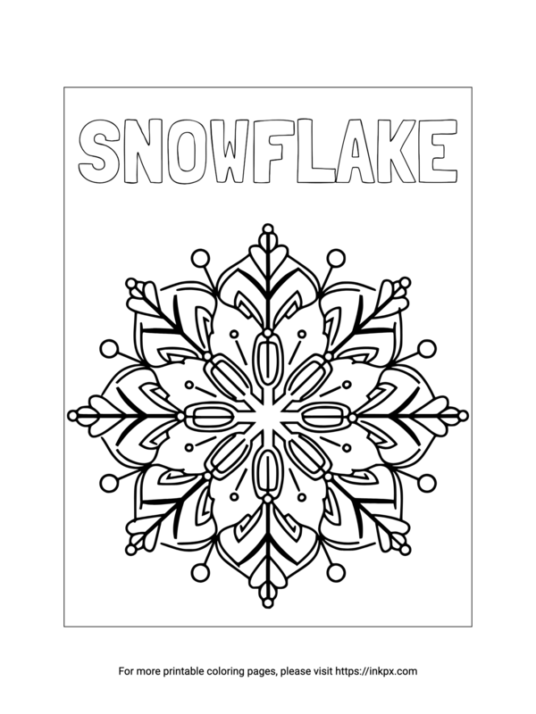 Free Printable Plain Snowflake Coloring Sheet