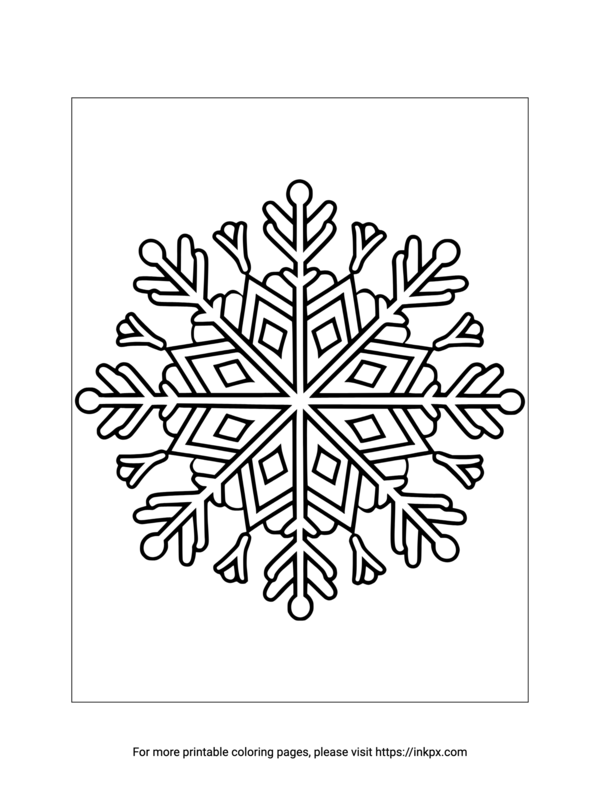 Free Printable Classic Snowflake Coloring Sheet