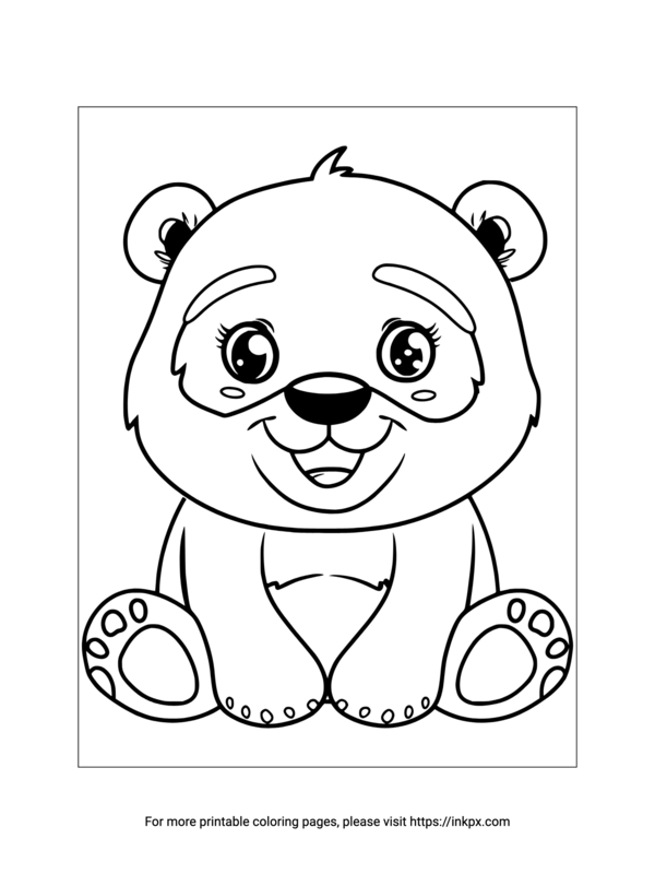 Free Printable Cute Panda Coloring Page