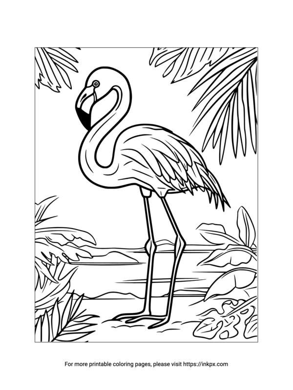 Printable Flamingo Coloring Page