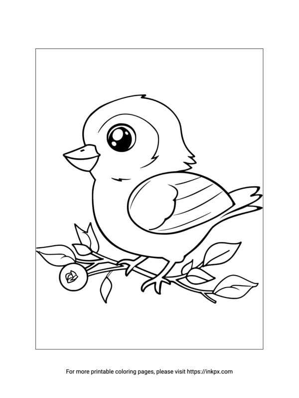 Free Printable Cute Chick Coloring Page