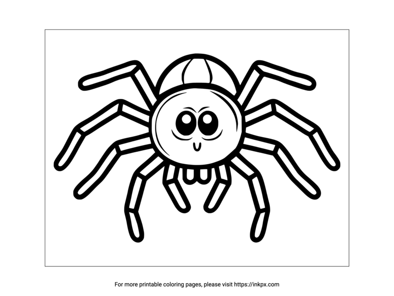 Free Printable Cartoon Spider Coloring Page