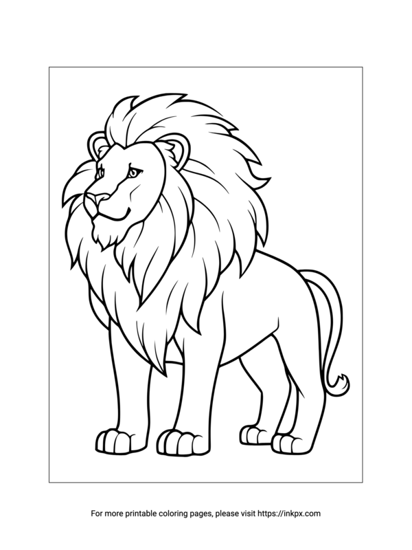 Printable Huge Lion Coloring Page