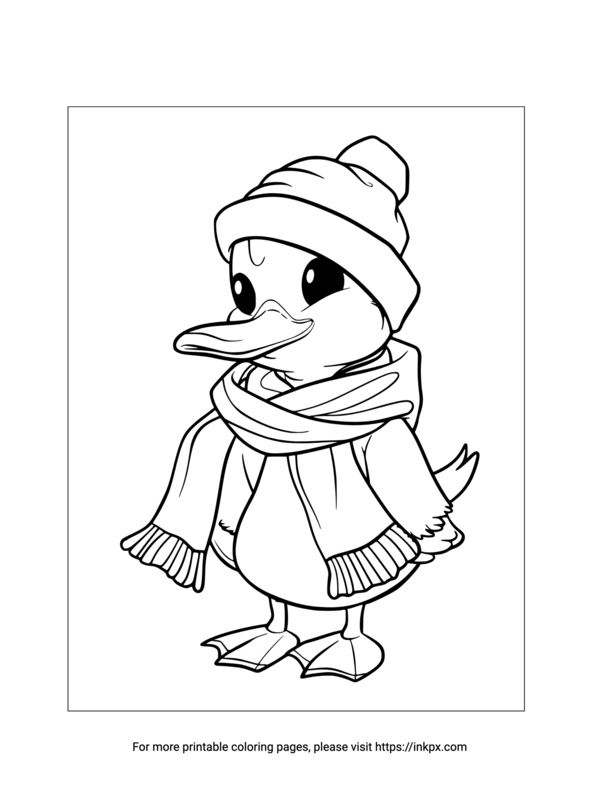 Free Printable Cartoon Duck Coloring Page