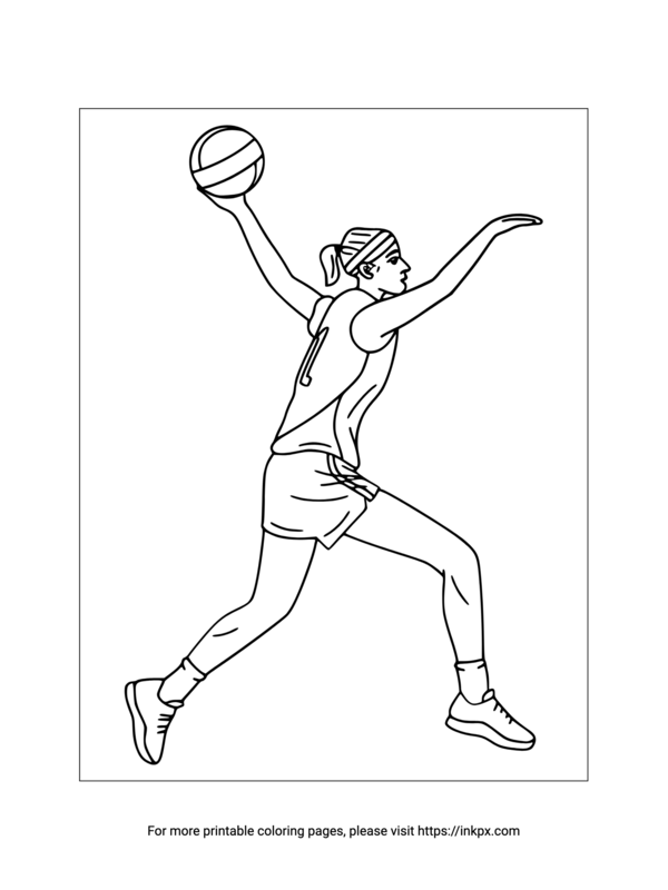 Printable Olympic Handball Coloring Page