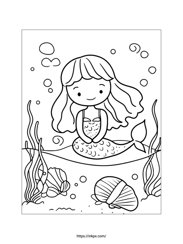 Printable Little Mermaid Coloring Page