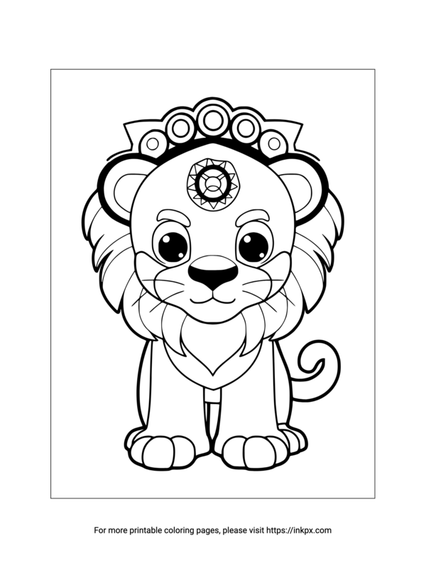 Printable Cartoon Lion Coloring Sheet