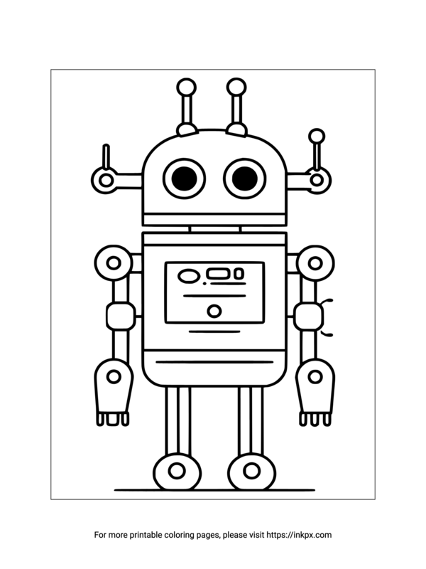 Free Printable Cute Robot Coloring Sheet