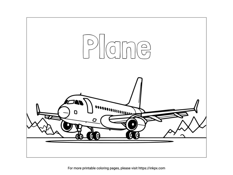 Printable Airplane Coloring Sheet