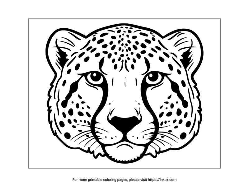 Free Printable Cheetah Head Coloring Page