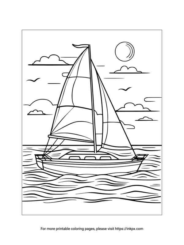 Printable Sailing Coloring Sheet