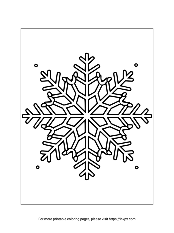 Free Printable Classic Snowflake Coloring Page