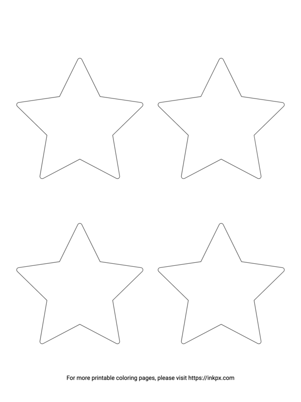 Free Printable Quadruple Stars Coloring Page