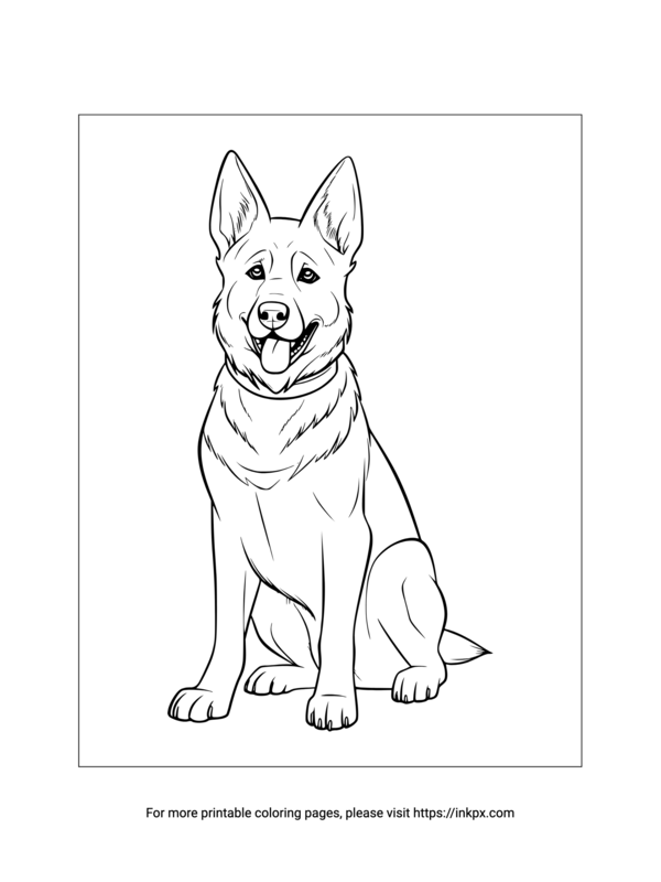 German Shepherd Coloring Pages Dog Printable Cute Kids Baby Sheet Dogs German Shepherd Coloring Pages Dog Printable Cute Kids Baby Sheet Dogs