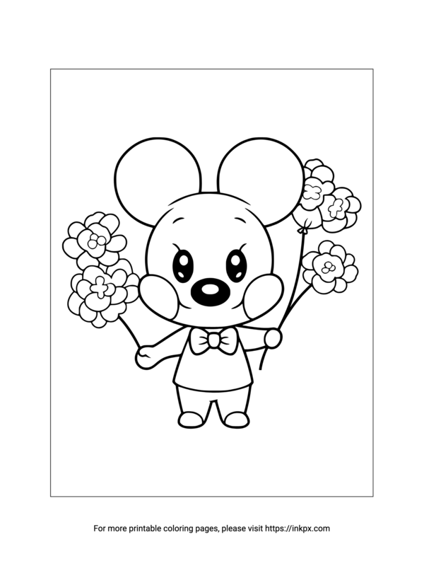 Printable Cartoon Mouse Coloring Sheet