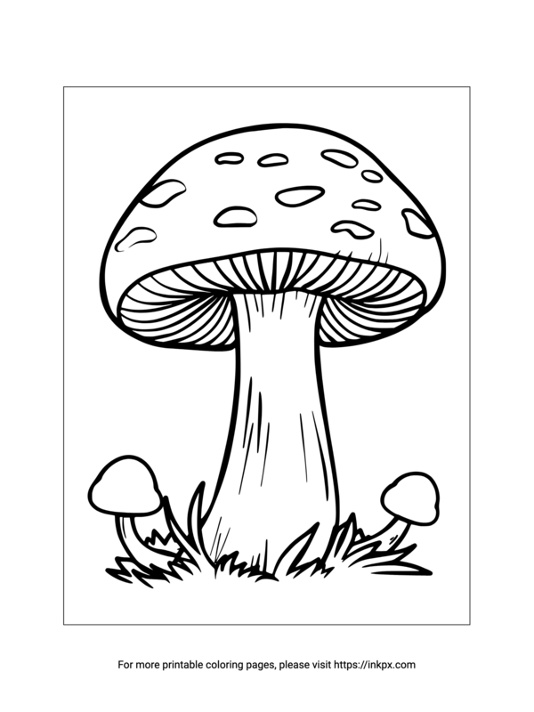 Free Printable Shiitake Mushroom Coloring Page