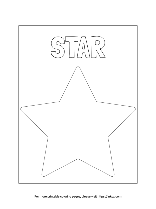 Free Printable Simple Star Coloring Page