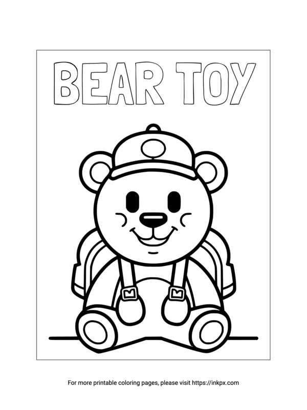 Free Printable Bear Toy Coloring Page