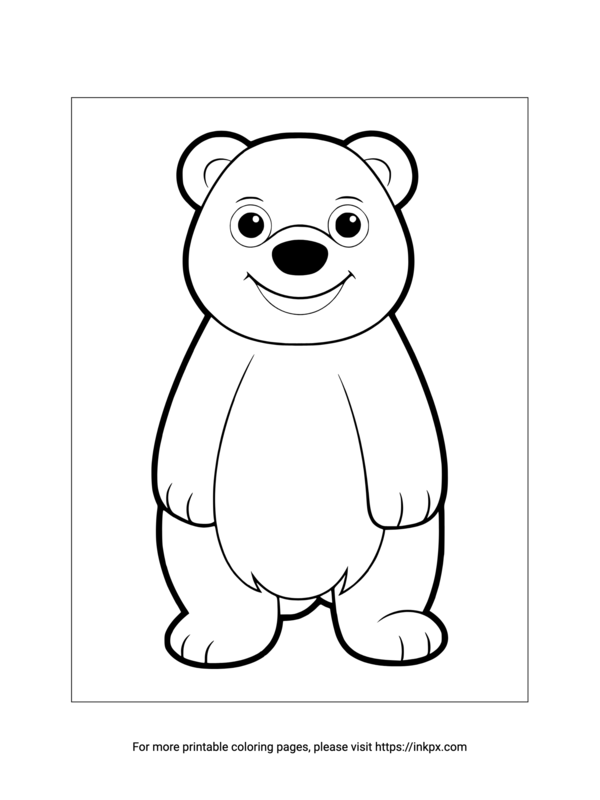 Printable Simple Bear Coloring Page