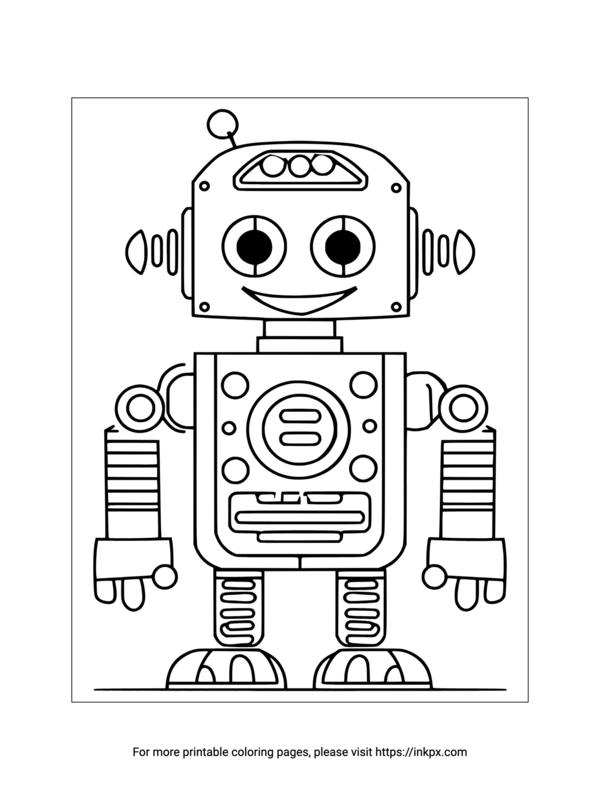 Free Printable Simple Robot Coloring Page