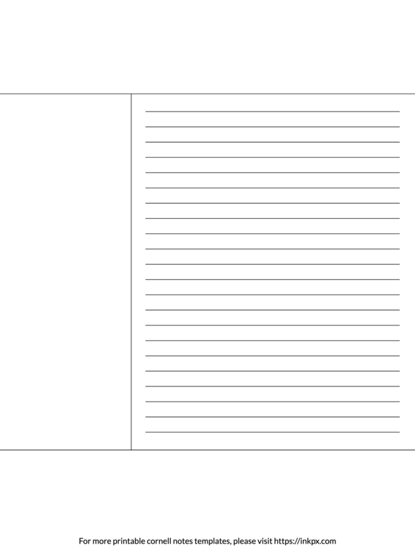 Printable Blank Line Notes Cornell Notes Template