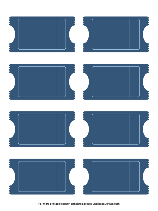 Free Printable Blank Coupon Police Blue Color Coupon Template