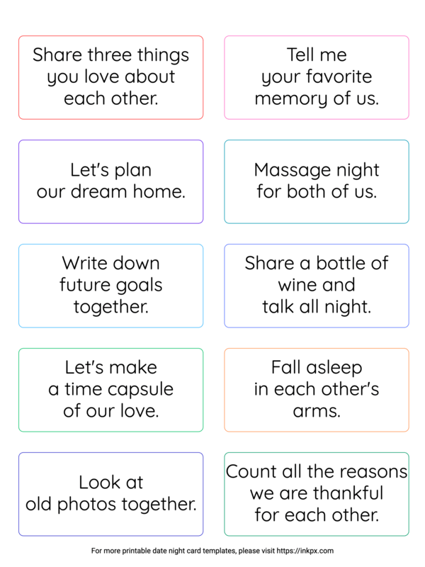 Free Printable Special & Intimate Date Night Card Template