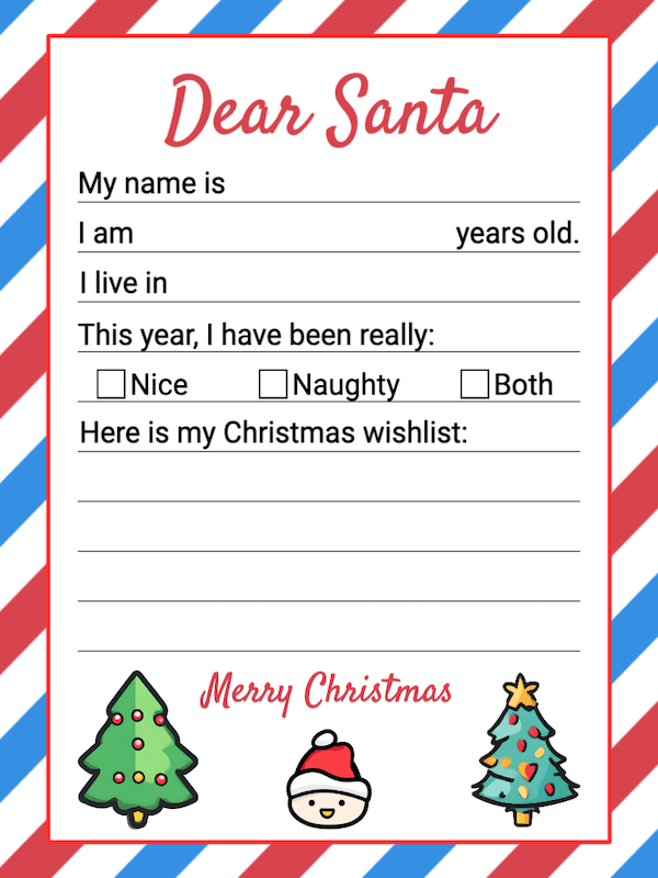 Editable Airmail Background Dear Santa Letter Template