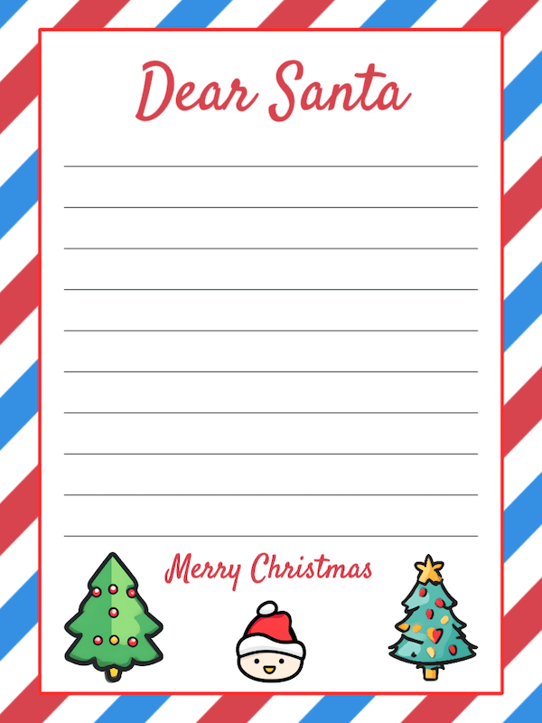 Editable Blank Airmail Dear Santa Letter Template