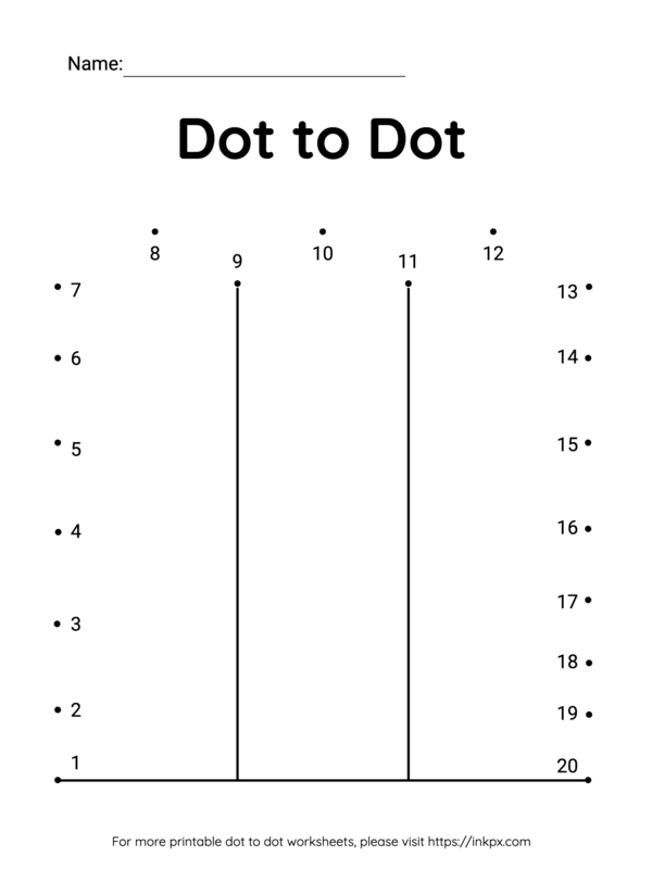 Free Printable Fence Dot to Dot Worksheet 1-20