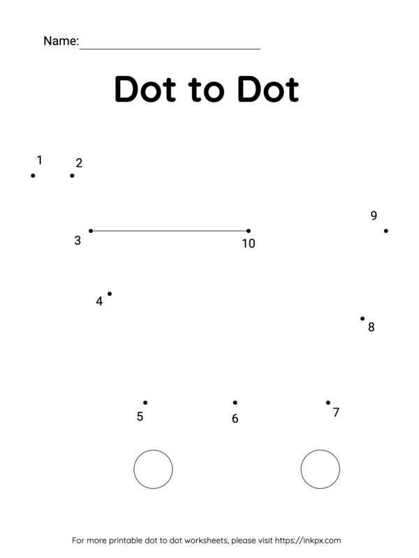 Free Printable Shopping Cart Dot to Dot Worksheet 1-10 · InkPx